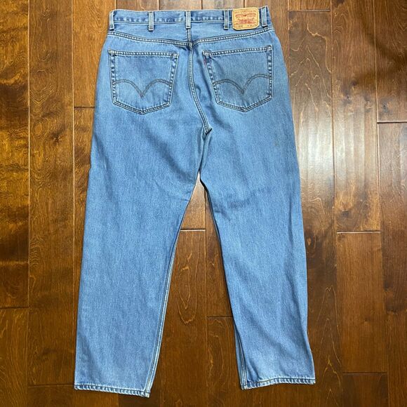 Levi's 550 Relaxed Loose Fit Vintage Y2K 2005 Blue Denim Jeans Mens Size 38 x 32 - Picture 4 of 10